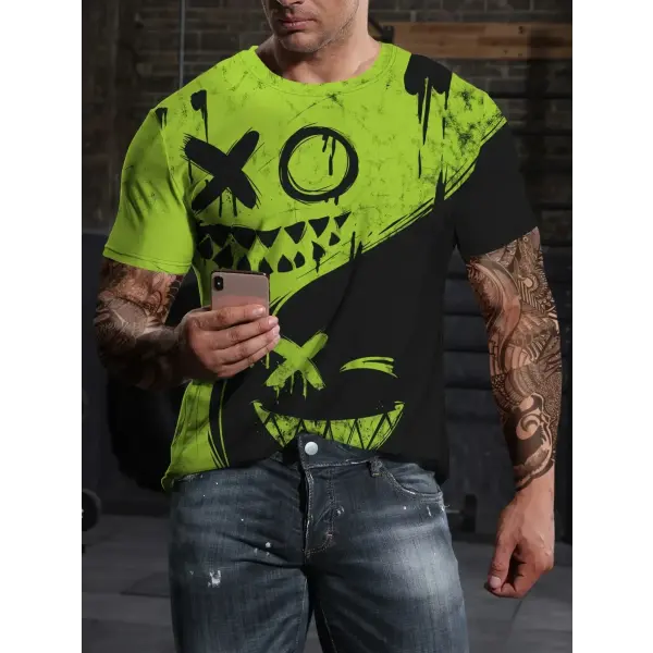 Street Fashion T-Shirt For Men Short Sleeve Hip Hop Print Tee Shirt Handsome Male T Shirt Pullover Man Oversized