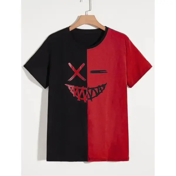 Street Fashion T-Shirt For Men Short Sleeve Hip Hop Print Tee Shirt Handsome Male T Shirt Pullover Man Oversized