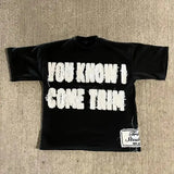 Black Harajuku Streetwear T-Shirt – Unisex Oversized Hip Hop 003 Graphic Y2K Short Sleeve Top