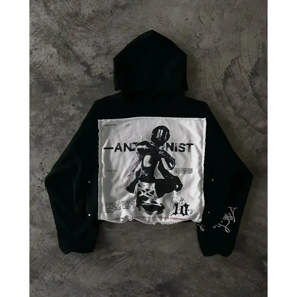 Streetwear Zip Up Hoodie Jacket Men Women Harajuku Retro Cherry Blossom Dragon Graphic Black Oversized Sweatshirt