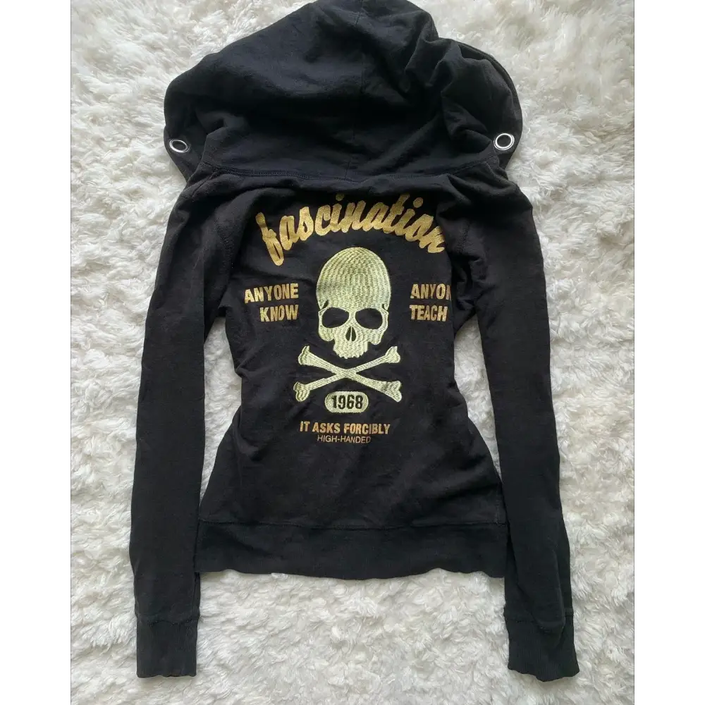 Streetwear Zip Up Hoodie Jacket Men Women Harajuku Retro Cherry Blossom Dragon Graphic Black Oversized Sweatshirt