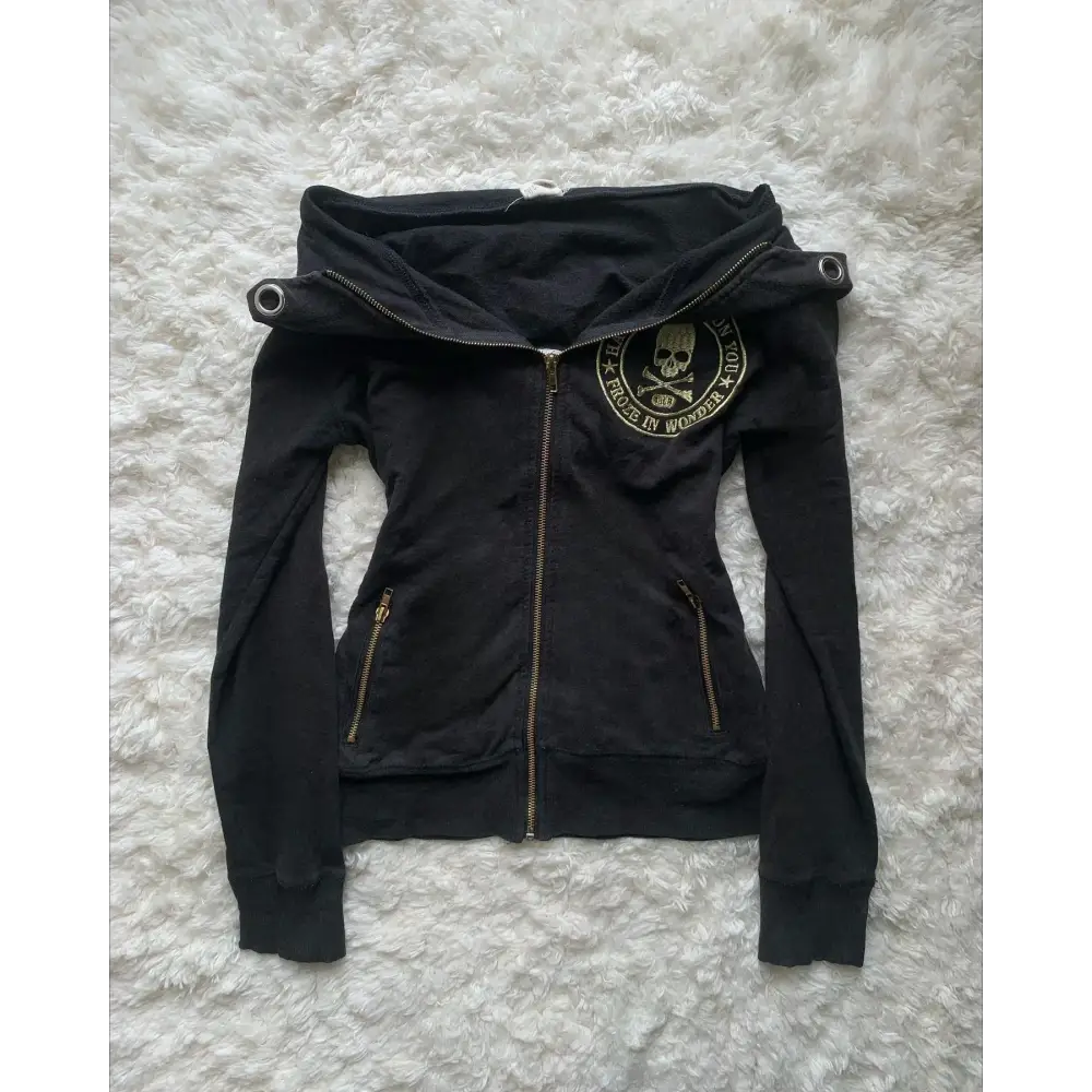 Streetwear Zip Up Hoodie Jacket Men Women Harajuku Retro Cherry Blossom Dragon Graphic Black Oversized Sweatshirt