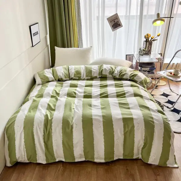 Stripe Duvet Cover 150x200 Simple Style Comforter Covers Queen Size housse de couette Skin-friendly Home Bed Linen(No