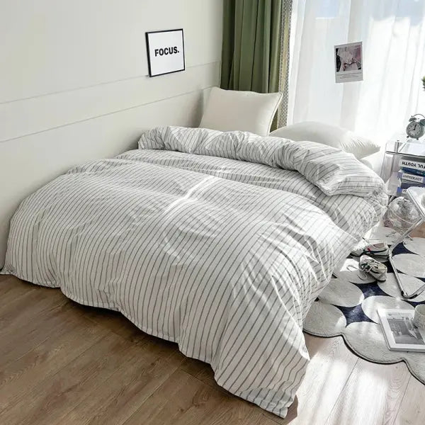 Stripe Duvet Cover 150x200 Simple Style Comforter Covers Queen Size housse de couette Skin-friendly Home Bed Linen(No