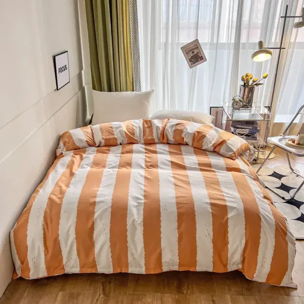 Stripe Duvet Cover 150x200 Simple Style Comforter Covers Queen Size housse de couette Skin-friendly Home Bed Linen(No
