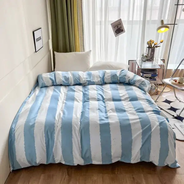 Stripe Duvet Cover 150x200 Simple Style Comforter Covers Queen Size housse de couette Skin-friendly Home Bed Linen(No
