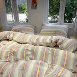 Stripe Style Duvet Cover Skin-friendly Quilt Cover Single/Double/Queen Size Comforter Cover Home Bedding 이불커버 (No