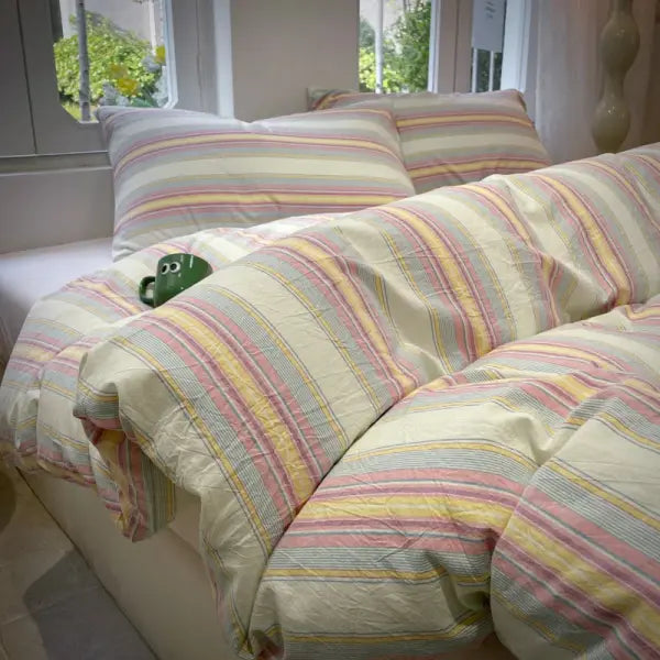 Stripe Style Duvet Cover Skin-friendly Quilt Cover Single/Double/Queen Size Comforter Cover Home Bedding 이불커버 (No
