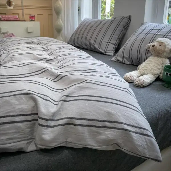 Stripe Style Duvet Cover Skin-friendly Quilt Cover Single/Double/Queen Size Comforter Cover Home Bedding 이불커버 (No