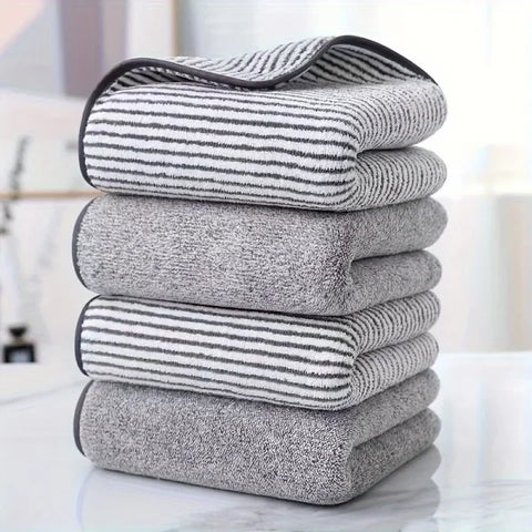 Striped Bamboo Hand Towel - Soft Quick-Drying & Absorbent (35x75cm)