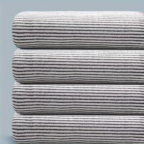 Striped Bamboo Hand Towel - Soft Quick-Drying & Absorbent (35x75cm)