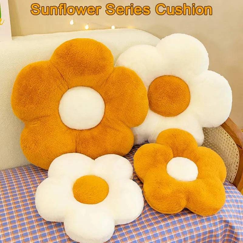 Stuffed Daisy Flower Cushion – Sunflower Shape Pillow for Decor & Comfort