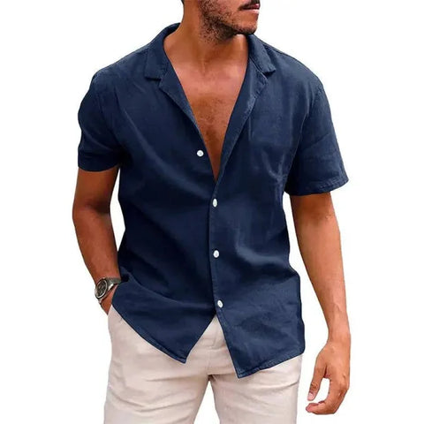 Short Sleeve Tops - Navy blue / L