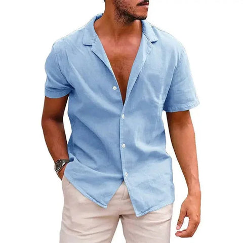 Short Sleeve Tops - Sky blue / L