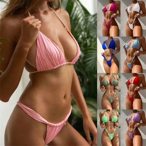 Women Bikini - Stylish 2 Piece Swimsuit with Spaghetti Strap Top