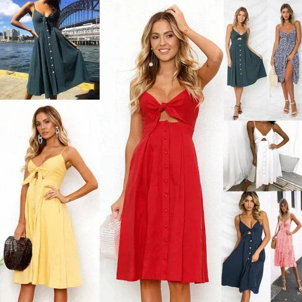 Women Summer Dresses - Backless Sleeveless Stylish for Parties