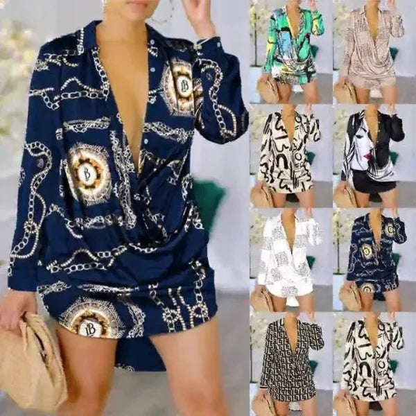 Women’s Fashion Long Sleeve Shirt – Stylish Commuter Shirt in Various Prints