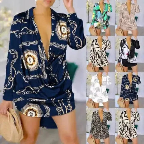Women’s Fashion Long Sleeve Shirt – Stylish Commuter Shirt in Various Prints