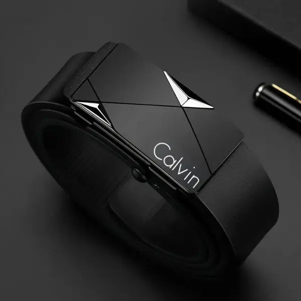 Stylish Men’s PU Leather Belt - Fashion Belts for Daily Life Leisure Party Festival Work and Business Automatic Buckle