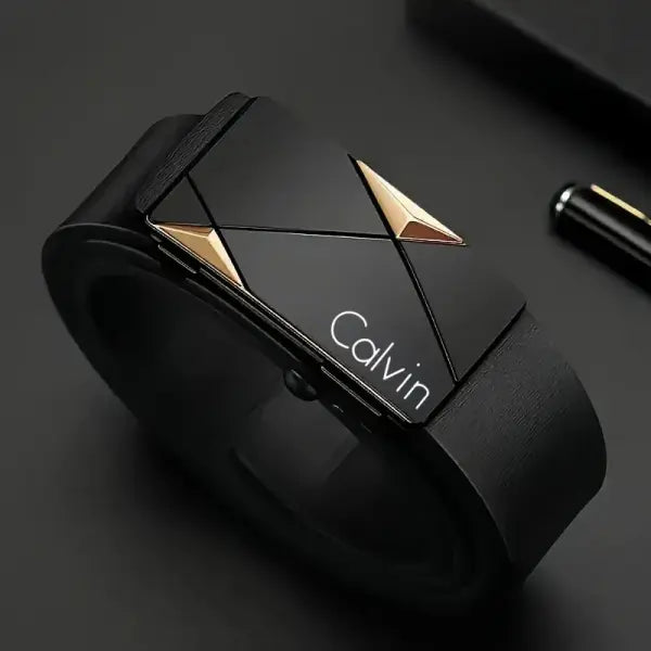 Stylish Men’s PU Leather Belt - Fashion Belts for Daily Life Leisure Party Festival Work and Business Automatic Buckle