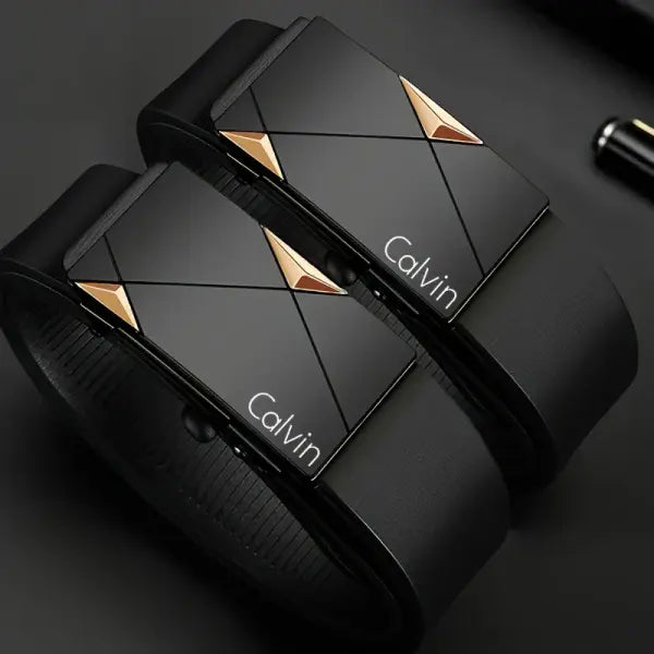 Stylish Men’s PU Leather Belt - Fashion Belts for Daily Life Leisure Party Festival Work and Business Automatic Buckle