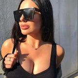 Stylish Protection Square Sunglasses for Women in Black Brown Pink Gray