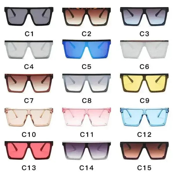 Stylish Protection Square Sunglasses for Women in Black Brown Pink Gray