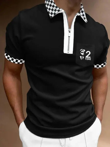 POLO Shirt Striped Printed Short Sleeve - POLOS53 / 2XL