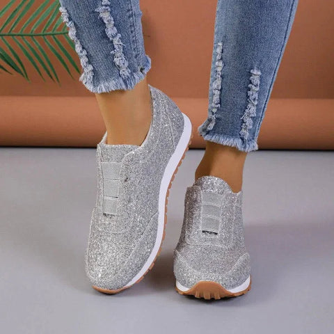 Stylish Touch Sequined Flats for Fashionable Slip-On Casual Wear - Himpall
