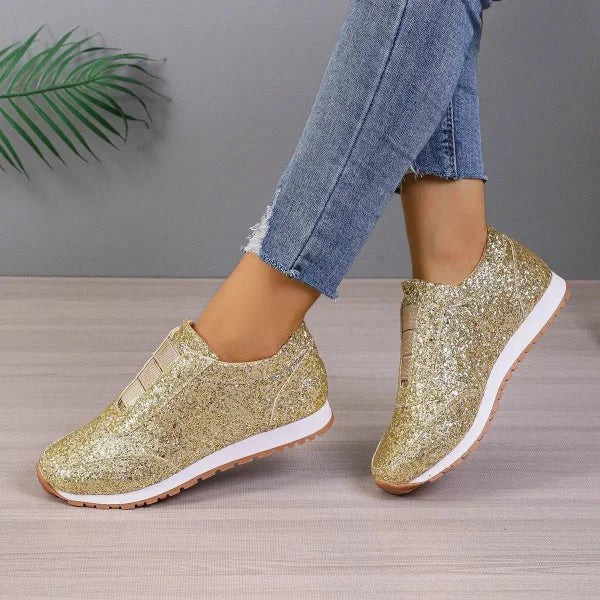 Stylish Touch Sequined Flats for Fashionable Slip-On Casual Wear - Himpall
