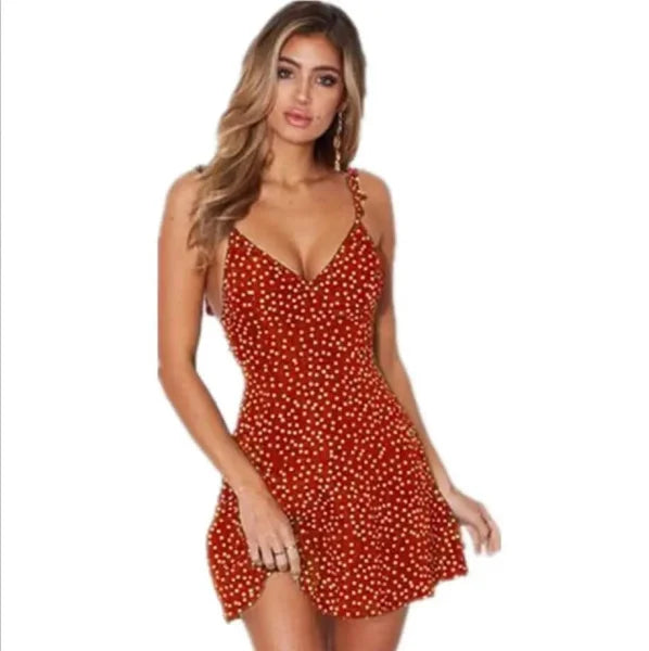 Stylish Women’s Summer Polka-Dot Beach Sundress for Every Occasion - Himpall