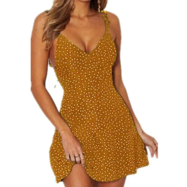 Stylish Women’s Summer Polka-Dot Beach Sundress for Every Occasion - Himpall