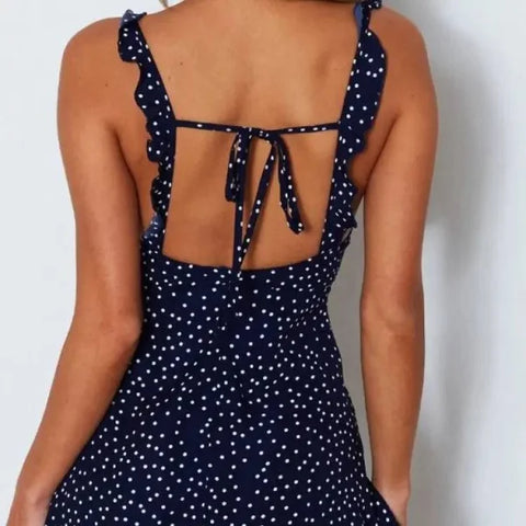 Stylish Women’s Summer Polka-Dot Beach Sundress for Every Occasion - Himpall