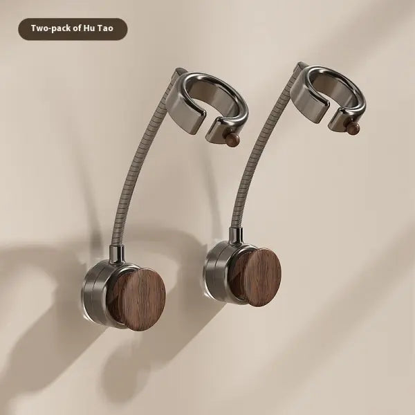 Suction Cup Hair Dryer Bracket 2 Pack Rotating Wall Mount - Walnut 2 Pack