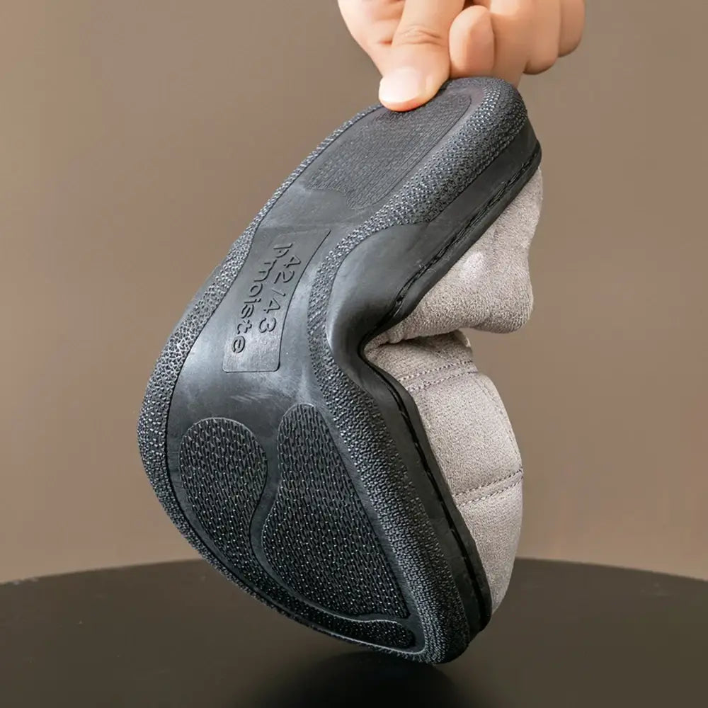 Suede Platform Slippers for men TPR Sole Memory Foam Warm Soft Cushion Non slip Stripe Design Comfortable Indoor House