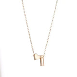 Initial necklace with dainty heart pendant