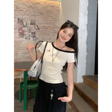 Summer 100% Cotton White Off shoulder Top Women Sport Casual Body Short sleeve T shirt Female Sexy Basic Tees Korean