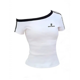 Summer 100% Cotton White Off shoulder Top Women Sport Casual Body Short sleeve T shirt Female Sexy Basic Tees Korean