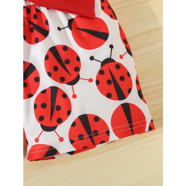 Baby Girl Ladybug Summer Outfit – 2-Piece Sleeveless T-Shirt & Shorts Set for Newborns & Infants