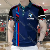 Summer BMW Men’s Loose Fashion Short Sleeve Quick Drying Polo Shirt Motorcycle Racing Motogp Cycling Suit Lapel T-Shirt