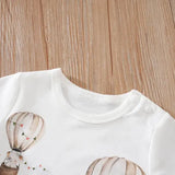 Baby Cartoon Animal Print Bodysuit – Short Sleeve Casual One-Piece for Boys & Girls