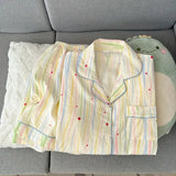 Summer Cartoon Pajamas Short Length Set Breathable Cute Homewear