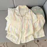 Summer Cartoon Pajamas Short Length Set Breathable Cute Homewear - SY35 / M