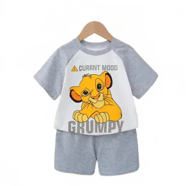 Kids Summer Cartoon Outfit – 2-Piece T-Shirt & Shorts Set for Boys & Girls Soft Cotton Casual Wear - d5 / 4T