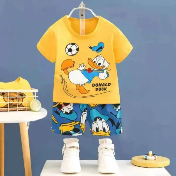 Kids Summer Cartoon Outfit – 2-Piece T-Shirt & Shorts Set for Boys & Girls Soft Cotton Casual Wear - 06 / 4T