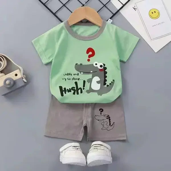 Summer Cotton Childrens Clothing Sleeve Set for Kids