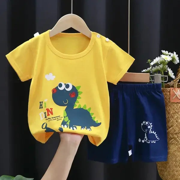 Summer Cotton Childrens Clothing Sleeve Set for Kids - style 4 / 4T-5T
