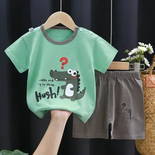 Summer Cotton Childrens Clothing Sleeve Set for Kids - style 6 / 4T-5T