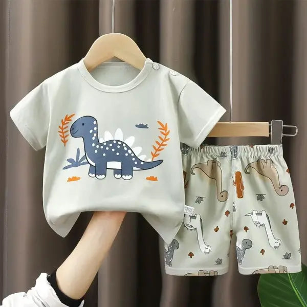 Summer Cotton Childrens Clothing Sleeve Set for Kids - style 7 / 3T