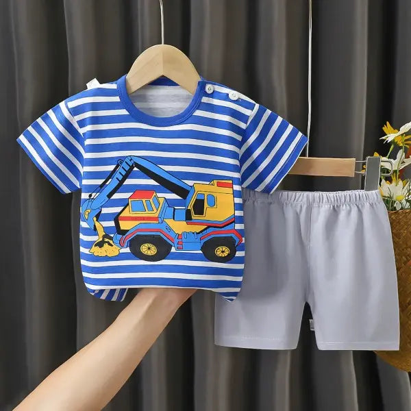 Summer Cotton Childrens Clothing Sleeve Set for Kids - style 8 1 / 6T-7T
